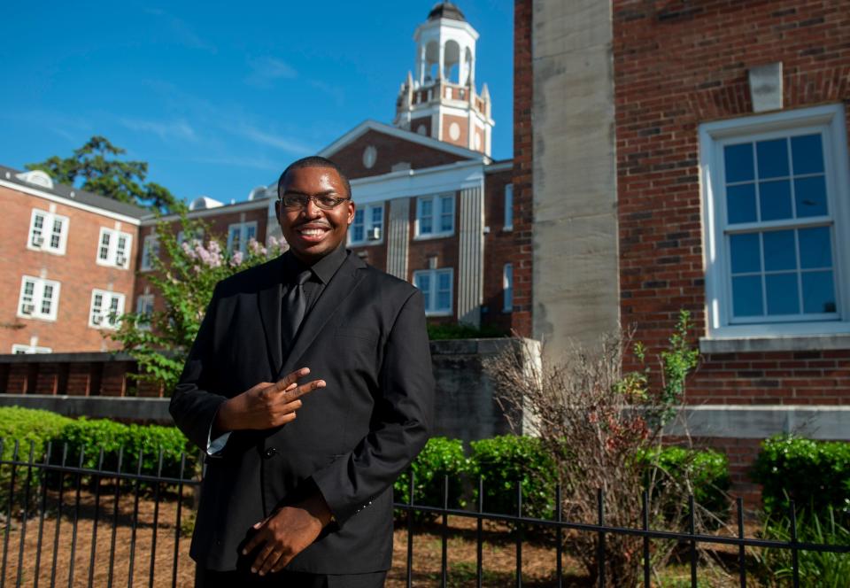 White House HBCU scholar Laquann Wilson poses for a photo in Montgomery, Ala., on Monday, July 31, 2023.