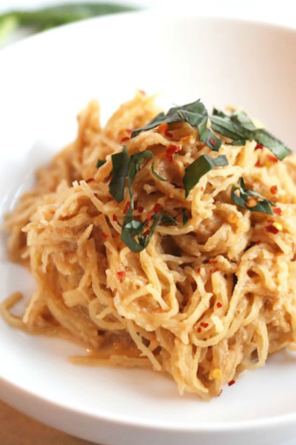 Spaghetti Squash with Vegan Tomato Basil Cream Sauce