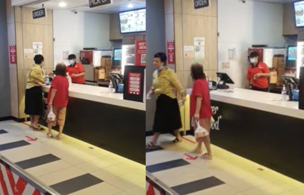 Lin Si Ting, 43, pleaded guilty to one charge each of using criminal force and intentionally causing distress to a 40-year-old female service manager at the KFC Nex outlet. (SCREENNSHOT: Randy Sia/Facebook)