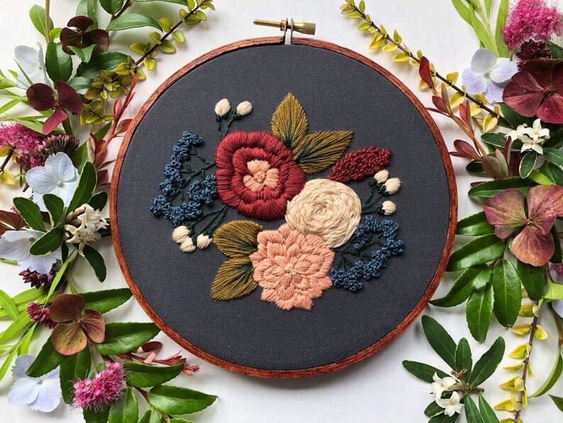 Some of these beginner embroidery kits come pre-stamped so you know exactly where to place each stitch. Others include everything you need to create your own design. (Photo: Etsy)