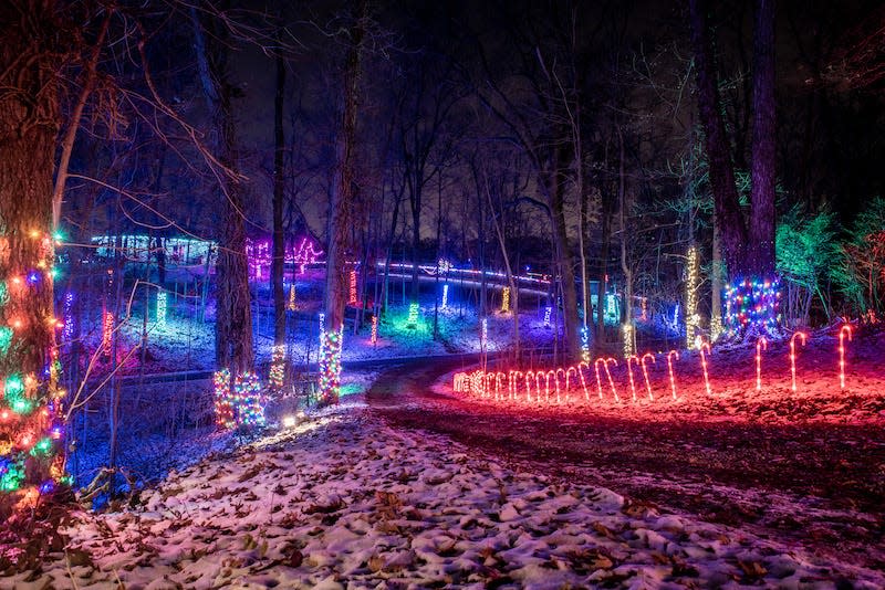 The Lucy Depp Park light show features eight houses, 10 acres and 80,000 lights.