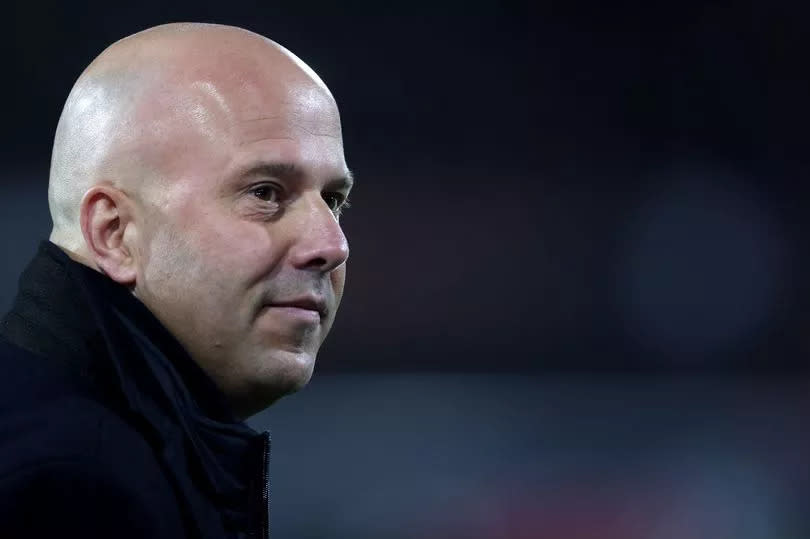Arne Slot, Head Coach of Feyenoord, looks on prior to the UEFA Europa League 2023/24 Knockout Round Play-offs First Leg match between Feyenoord and AS Roma at Feyenoord Stadium on February 15, 2024 in Rotterdam, Netherlands.