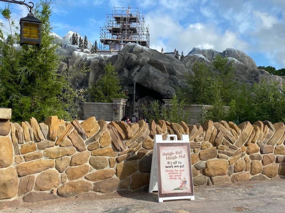 The Beast's castle under construction at Disney World in August 2021.
