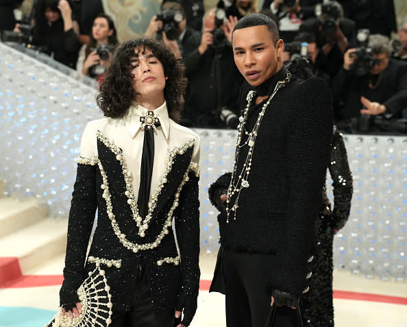 NEW YORK, NEW YORK - MAY 01: Conan Gray and Olivier Rousteing attend The 2023 Met Gala Celebrating "Karl Lagerfeld: A Line Of Beauty" at The Metropolitan Museum of Art on May 01, 2023 in New York City