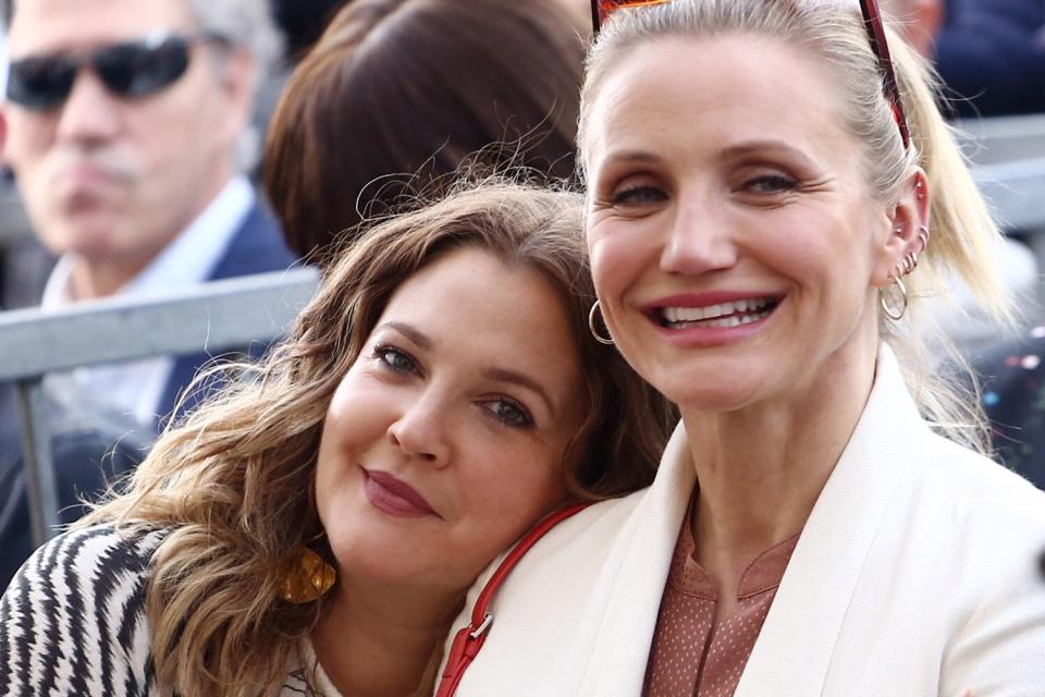 Drew Barrymore and Cameron Diaz attend a ceremony honoring Lucy Liu With Star On The Hollywood Walk Of Fame