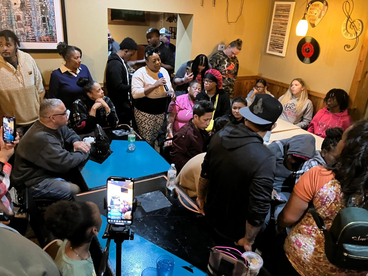 Friends and family of the late Chaviz Nguyen spoke Wednesday night at Mimi's Soulfood, a day after the 26-year-old man's shooting death in downtown Springfield.