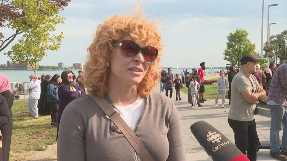 Taunia Piknjic was one of the attendees at the "1 Million March 4 Kids" protest in Windsor on Wednesday. She says she attended in support of parental rights. 