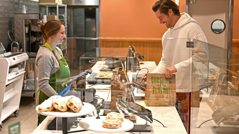 Panera Bread customer at counter