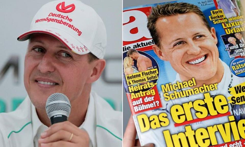 德國雜誌《Die Aktuelle》日前使用AI編寫「車神」舒馬克（Michael Schumacher）獨家專訪，引發眾人怒火。（翻攝自推特）