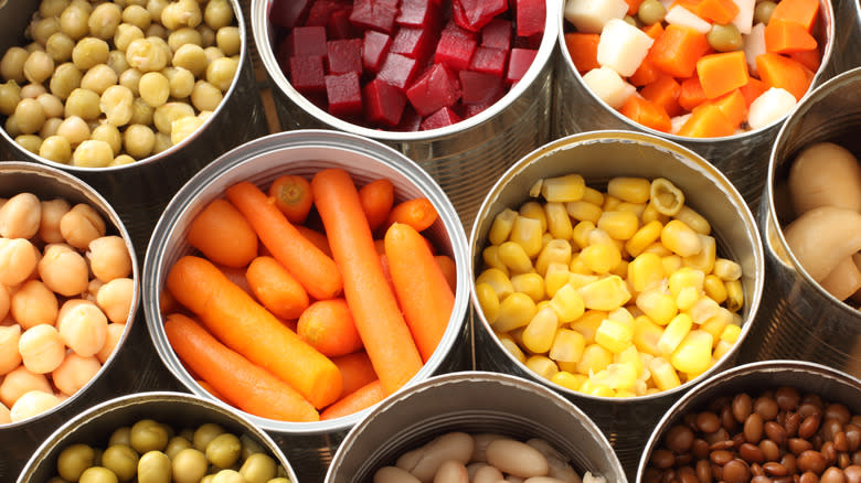 opened canned vegetables