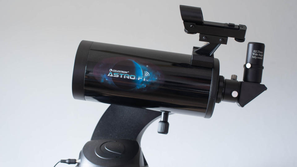 The Celestron AstroFi 102, an example of a Maksutov-Cassegrain telescope.