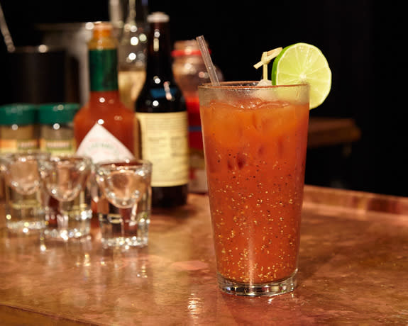 The "Bloody Moony" cocktail is a spiced-up Bloody Mary.