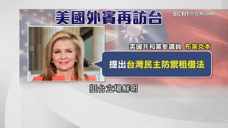 美國共和黨參議員布萊克本提出台灣民主防禦租借法。