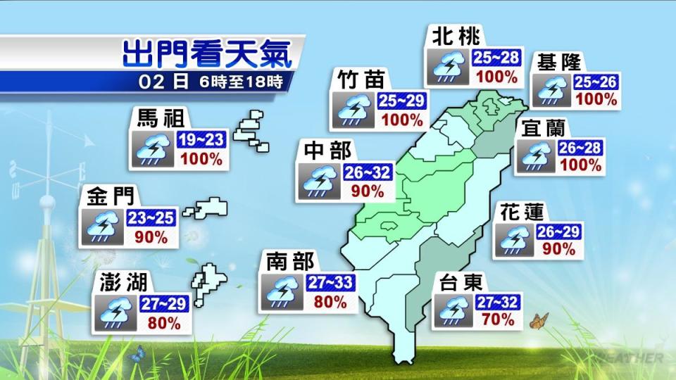 各地天氣預報。（圖／TVBS）