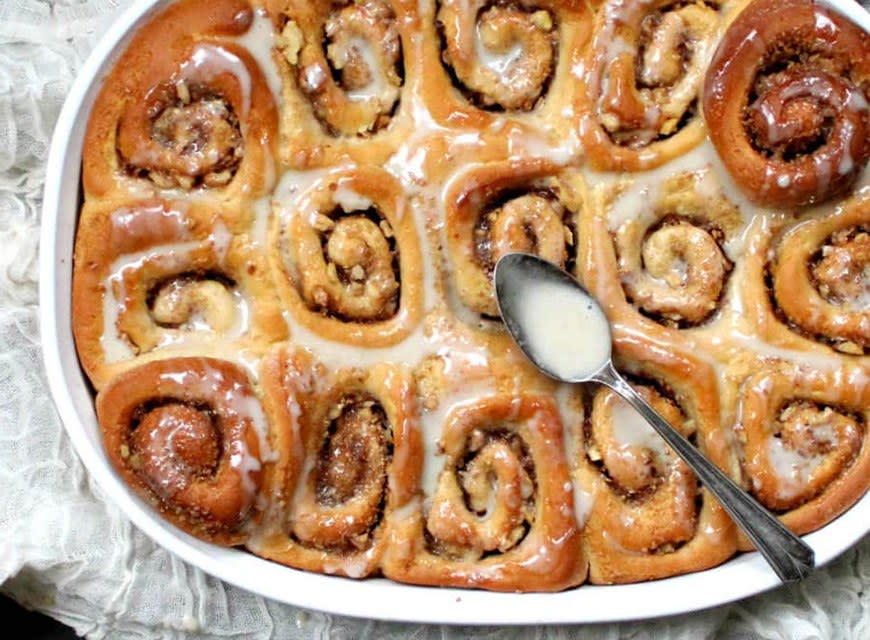 Cinnamon Rolls With Vanilla Cashew Glaze from Holy Cow