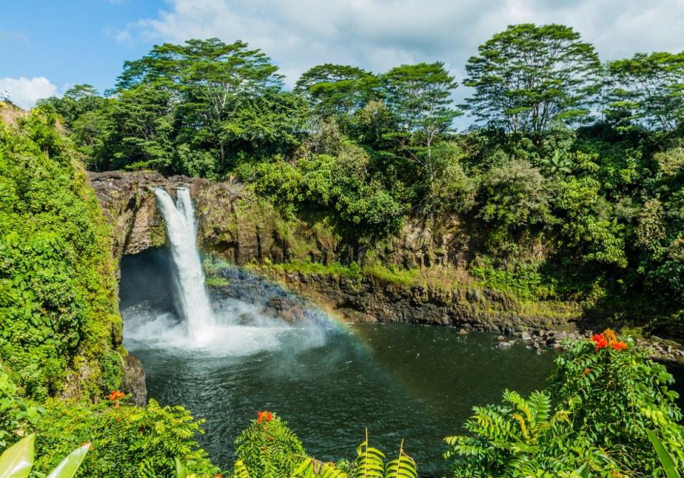 Large waterfall in Hilo, HI