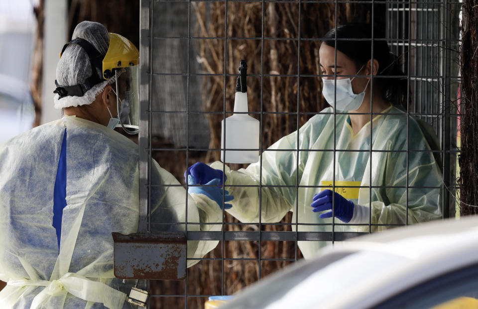 Enhanced coronavirus testing in Christchurch, New Zealand. (AP)