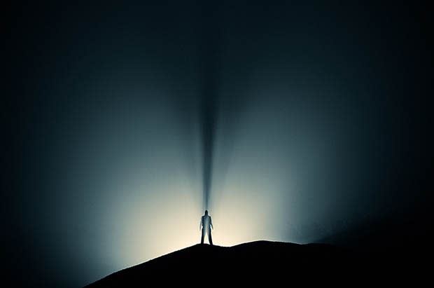 Many of the eerie “atmospheric” images are self-portraits of the photographer. In each photo, notice his use of crisp horizon lines against radiating light. <br> <br> <a href="http://www.mikkolagerstedt.com/" rel="nofollow noopener" target="_blank" data-ylk="slk:(Photo by Mikko Lagerstedt);elm:context_link;itc:0;sec:content-canvas" class="link ">(Photo by Mikko Lagerstedt)</a>