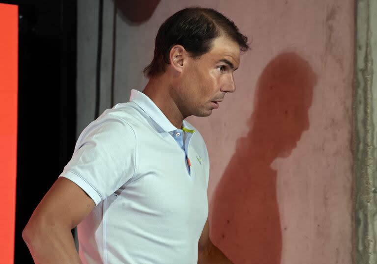 Spain's Rafael Nadal leaves after holding a press conference at Caja Magica in Madrid on April 24, 2024, ahead of the 2024 ATP Tour Madrid Open tennis tournament. Rafael Nadal said today he will only play at the upcoming French Open if he feels 