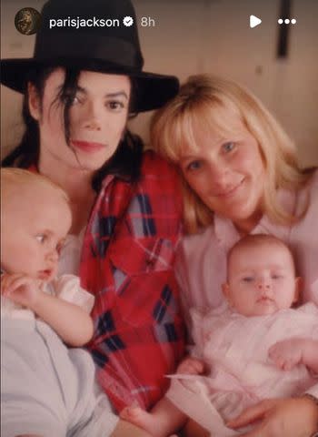 <p>Paris Jackson/Instagram</p> Michael Jackson and Debbie Rowe with Paris and Prince