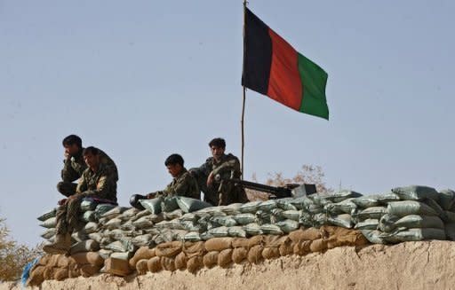 Afghan national army soldiers are shown at their base in Musa Qala district in Helmand province in 2010. Taliban Islamist insurgents beheaded 17 party-goers, 10 Afghan soldiers were killed and two NATO troops shot dead in a new insider attack in a bloody day across Afghanistan, officials said Monday