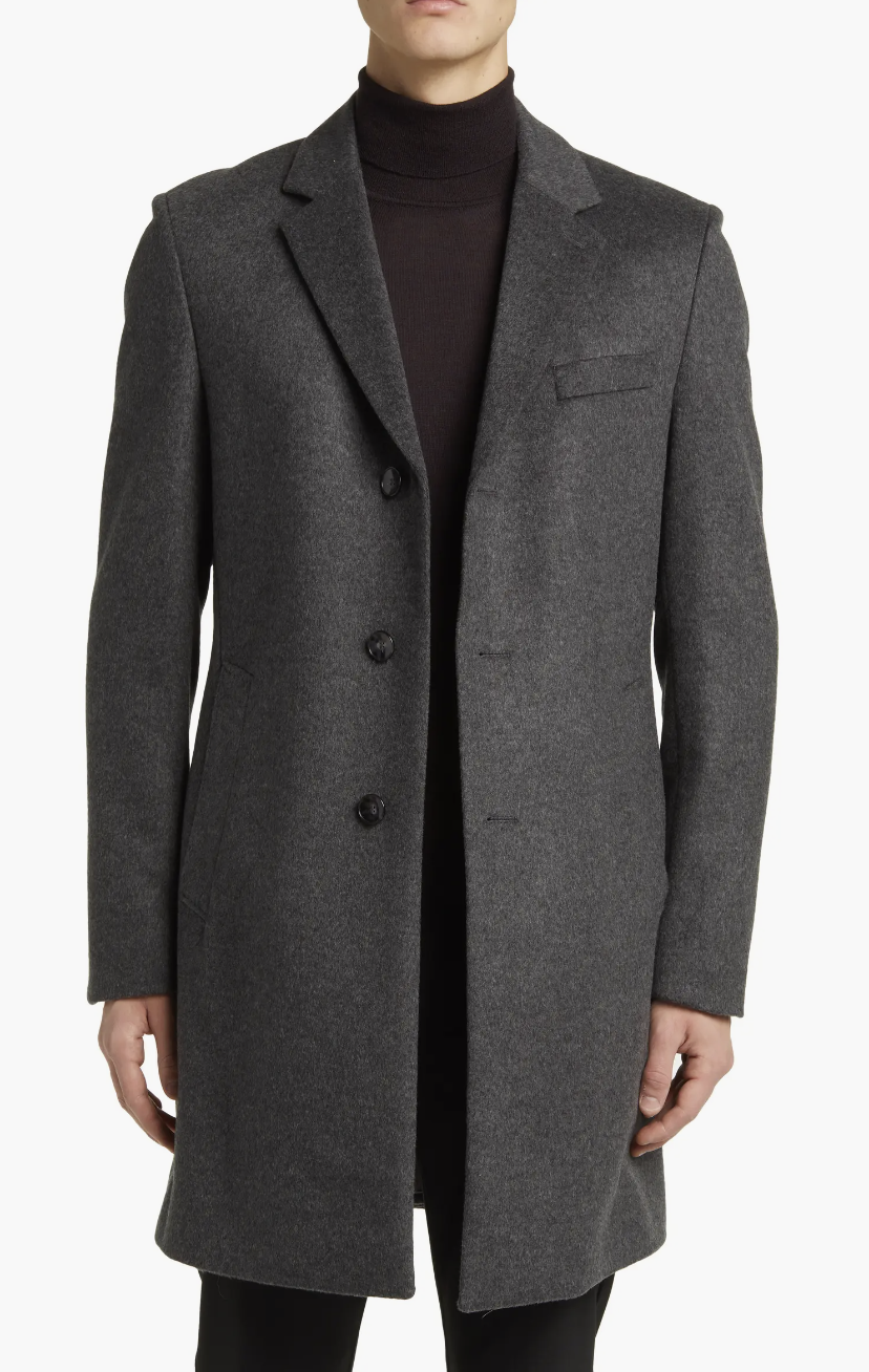 Boss Hyde Longline Wool Blend Coat