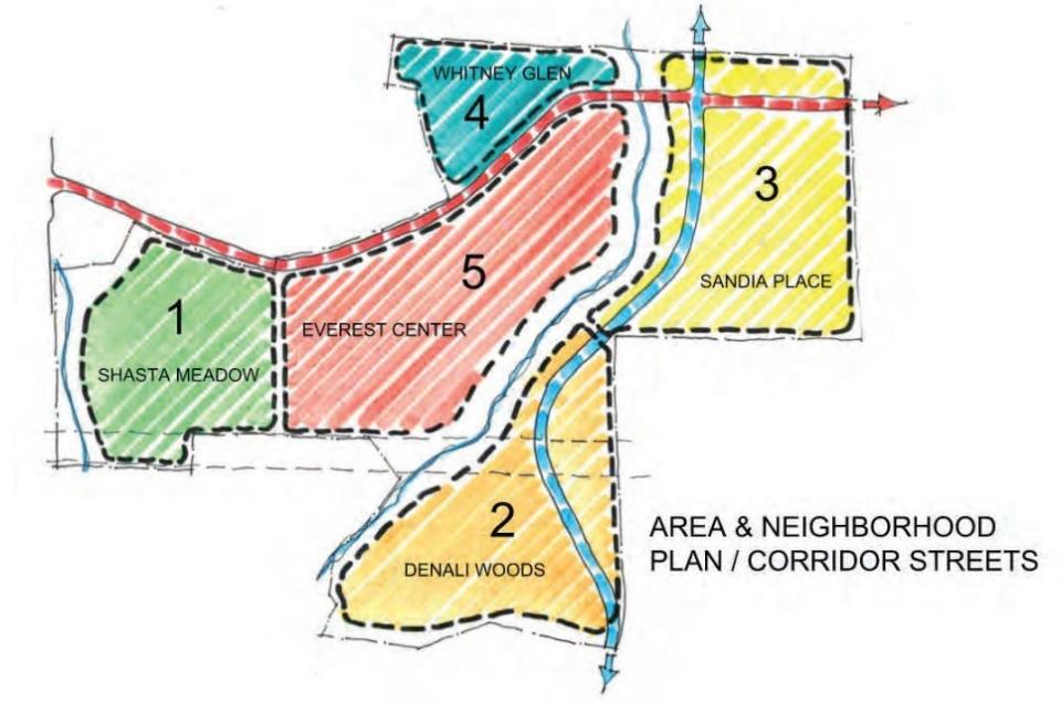 Neighborhoods in the Sudbury development in southwest Bloomington.