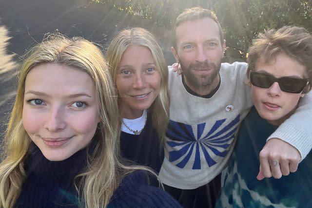 <p>Gwyneth Paltrow/Instagram</p> Apple Martin (left), Gwyneth Paltrow, Chris Martin and Moses Martin photographed together