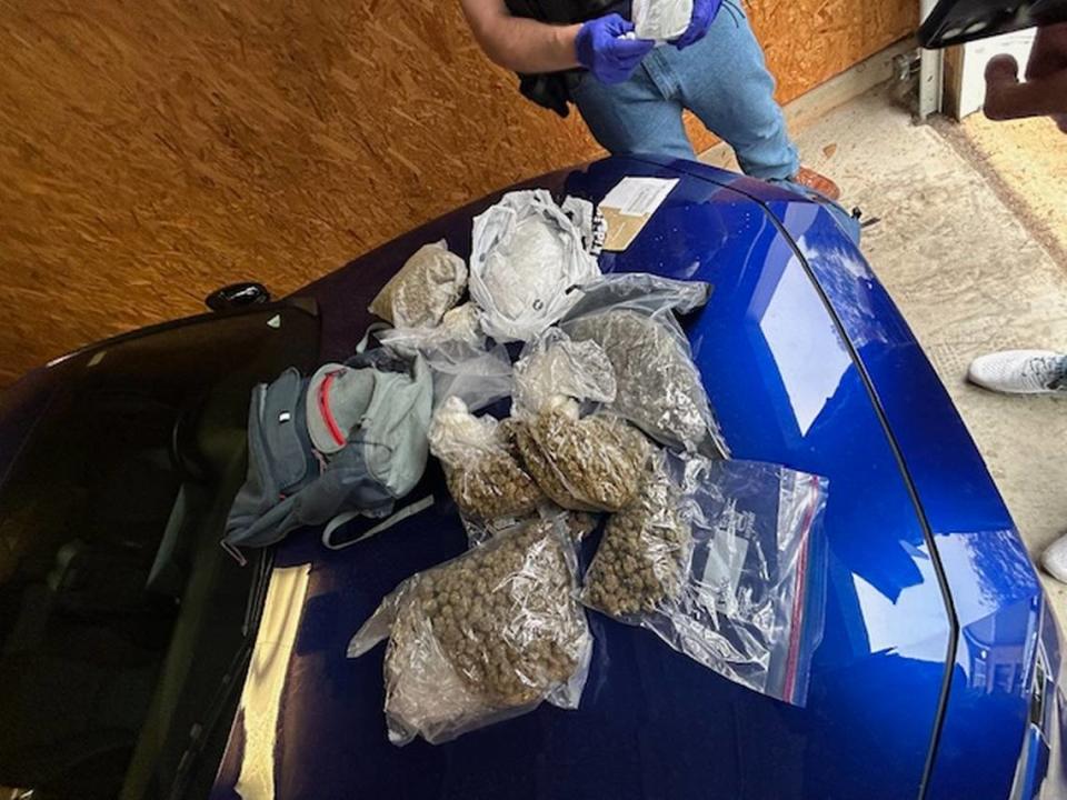 Marijuana, crack and meth were seized during a drug bust.