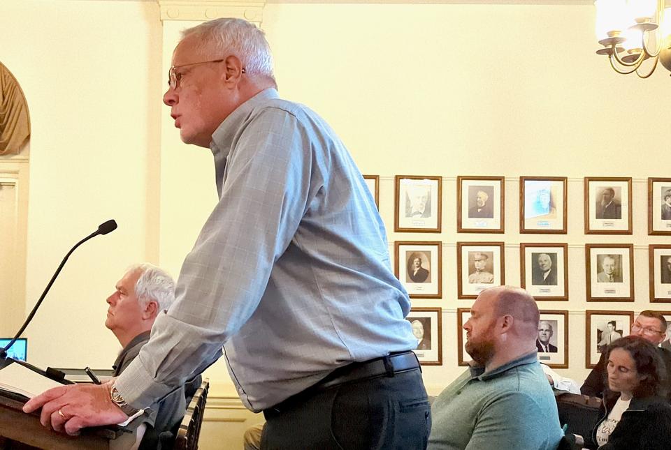 David Walters, general manager of the Grand Haven Board of Light and Power, addresses city council after whistleblower claims against the GHBLP were made public on Monday, Sept. 18, 2023.