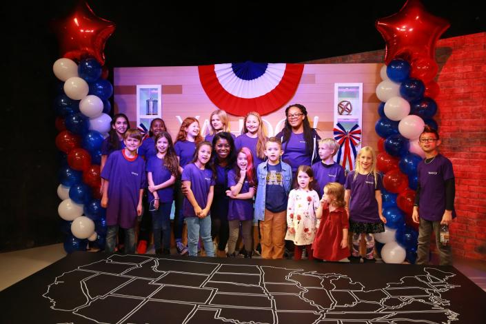 The children of Yahoo staff members and their guests pose for a photo at the Yahoo News Studios on Tuesday, Nov. 8, 2016. (Photo: Gordon Donovan/Yahoo News) 