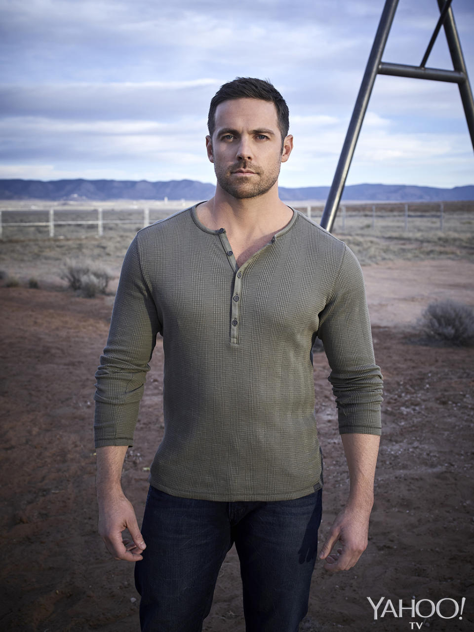 <p>Bobo (Dylan Bruce, <i>Orphan Black</i>) is Manfred’s landlord and also runs the main street pawnshop, which is a very problematic place for the psychic to find himself given all the old meaningful trinkets that wind up there. The henley-wearing hunk believes his fiancé Aubrey has left him in the aftermath of a big fight. When she turns up during a town picnic, shot and left for dead in a river and surrounded by signs of possible devil worship, he becomes the prime suspect. Especially after its revealed that she was already married to a member of the white supremacist Sons Of Lucifer gang and might have had ulterior motives for getting close to Bobo.<br>(Photo: Virginia Sherwood/NBC) </p>