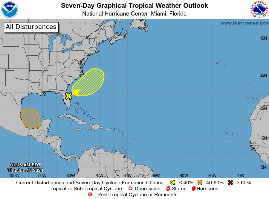 Tropical conditions 2 a.m. June 13, 2024.