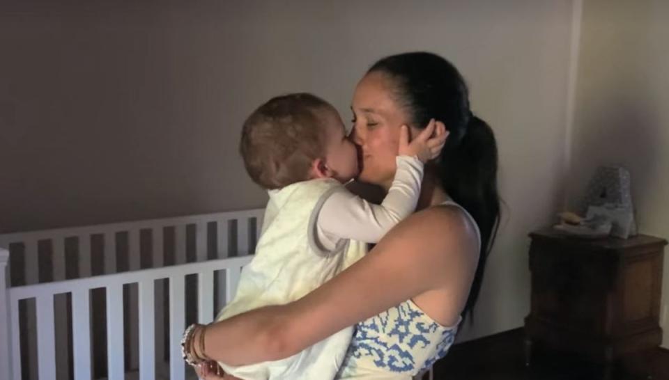 A touching photo of new mum Meghan with baby Archie (Netflix)