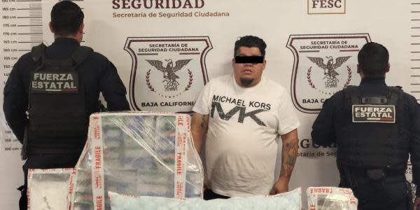 Detienen en Tijuana a hombre que escondía 35 kg de metanfetamina en tuppers