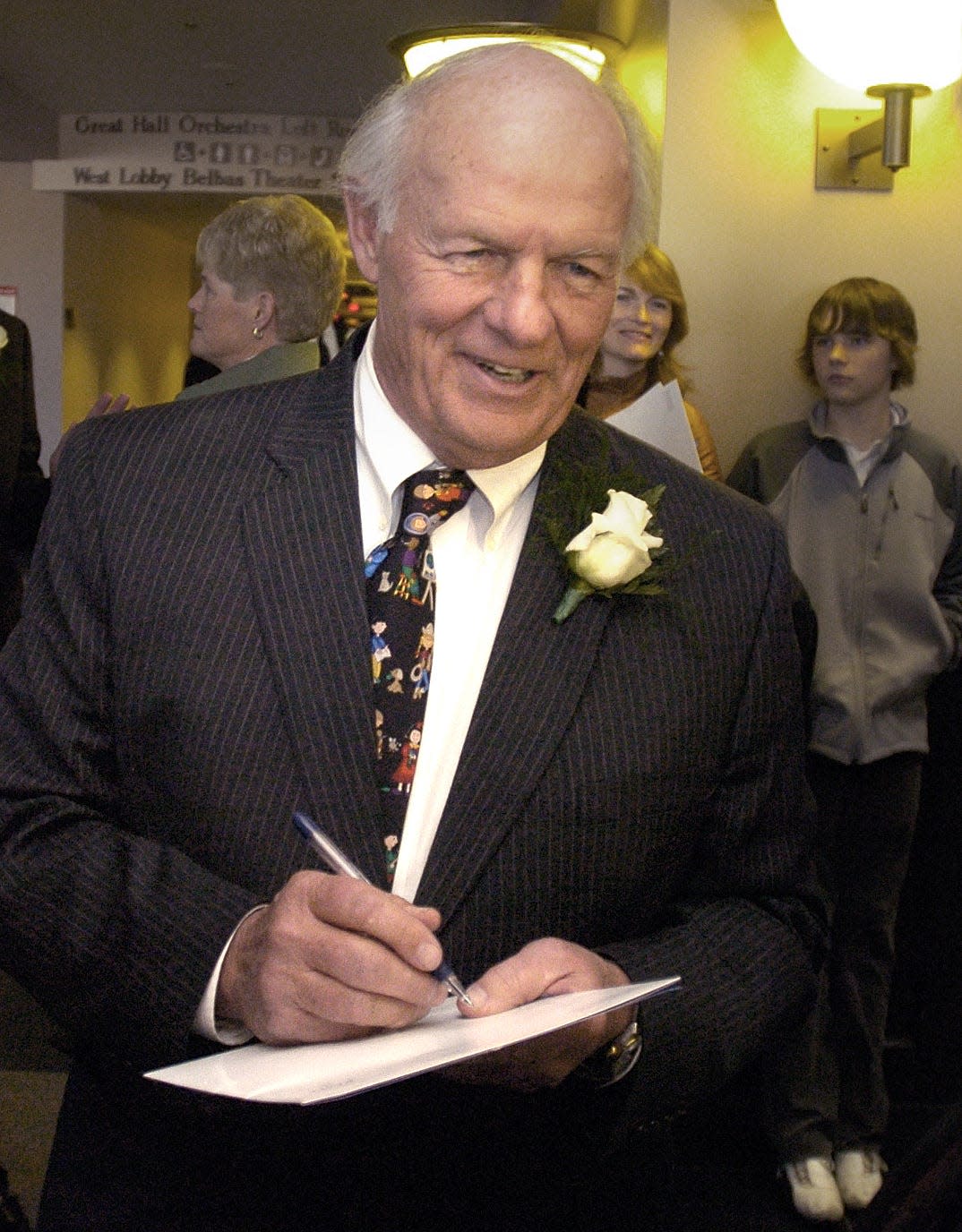 T. Denny Sanford signs autographs in the lobby of the Washington Pavilion on February 3, 2007.