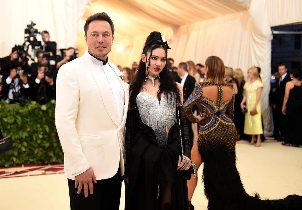 Elon Musk and Grimes at the Met Gala in 2018  (Getty Images)