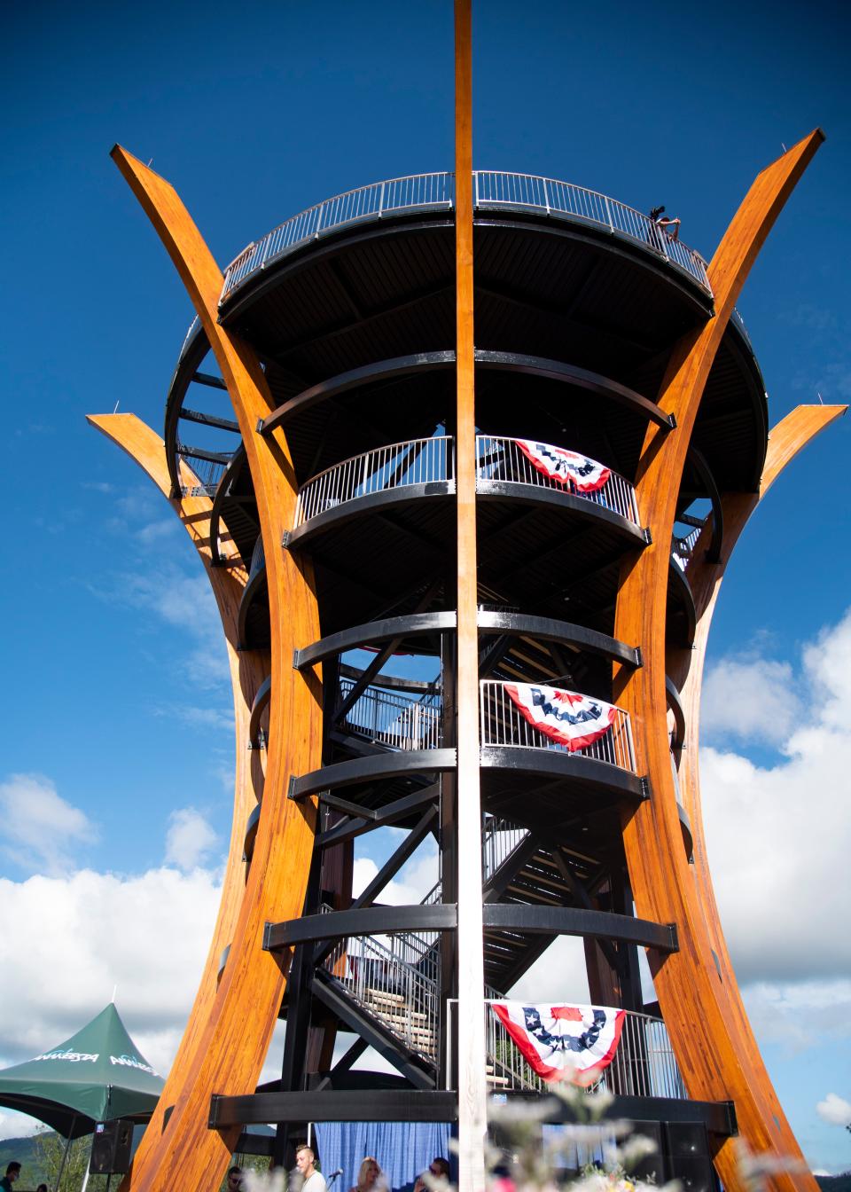 The flower inspired 360-degree view tower, AnaVista Tower, at its grand opening at Anakeesta in Gatlinburg, Tenn., on Wednesday, July 8, 2020.