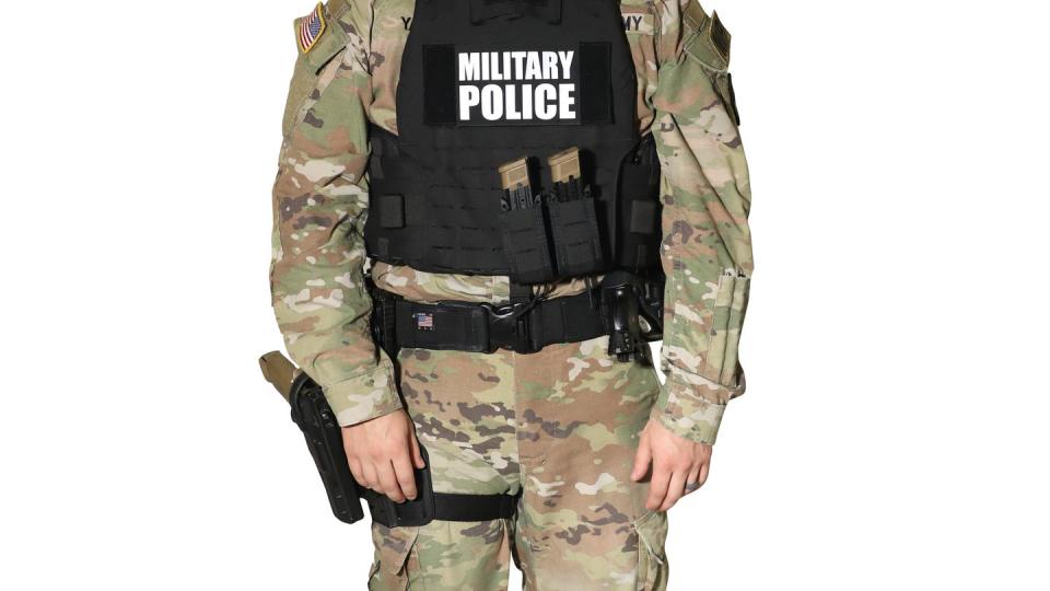 The Army recently designed versions of its body armor, the Modular Scalable Vest, for law enforcement. (Army)