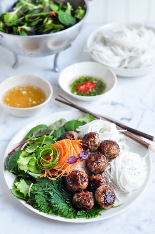 Vietnamese Pork Meatballs with Vermicelli Noodle Salad