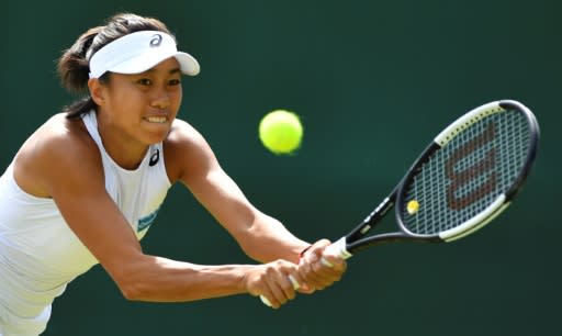 Breakthrough: China's Zhang Shuai returns the ball to Ukraine's Dayana Yastremska