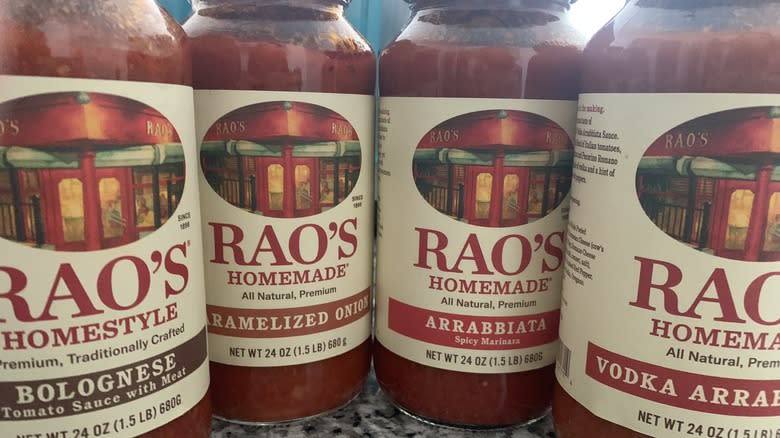 Jars of Rao's Homemade sauce 