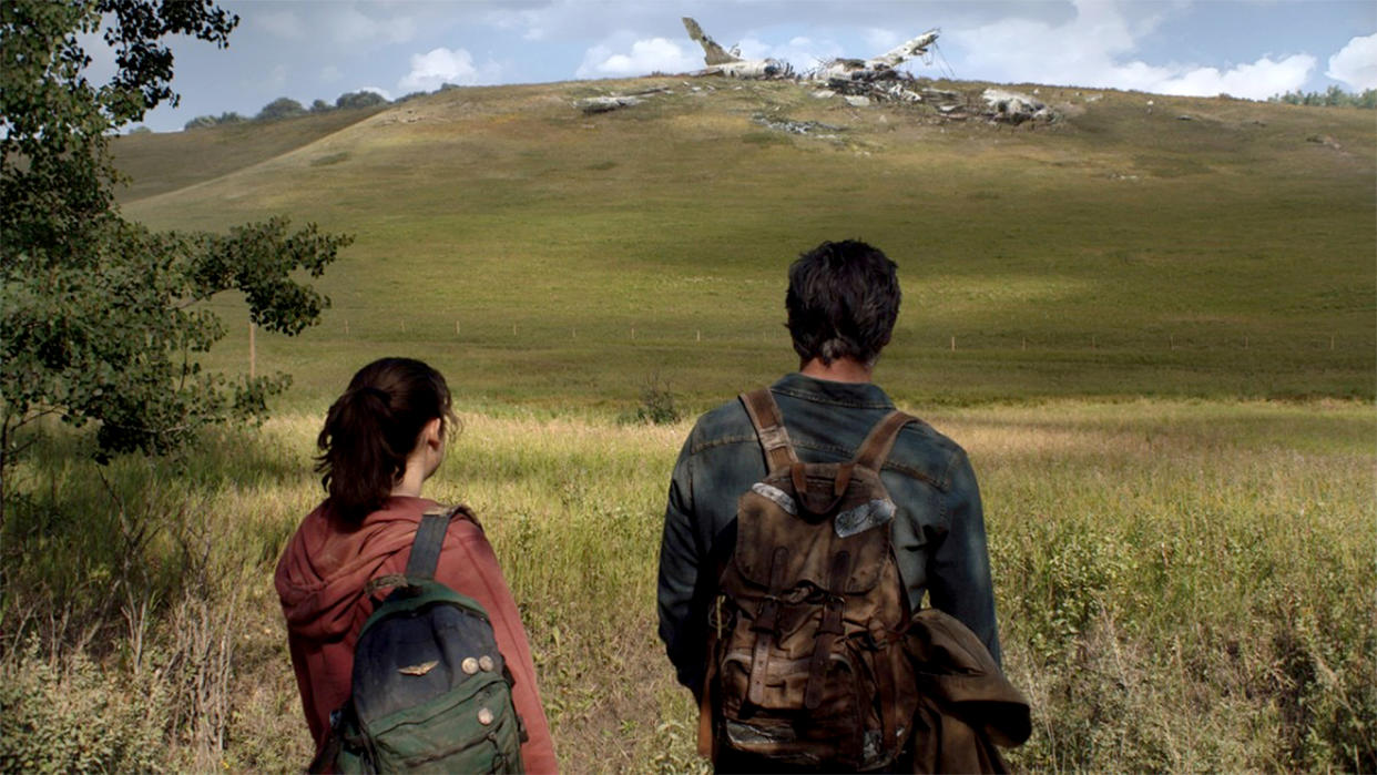 Bella Ramsey as Ellie & Pedro Pascal as Joel in The Last of Us. (Sky/HBO)
