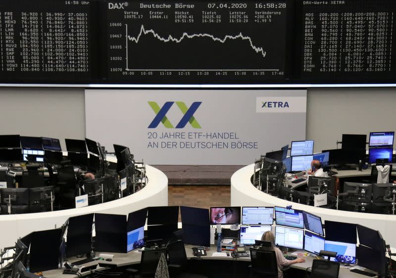 The German share price index DAX graph is pictured at the stock exchange in Frankfurt