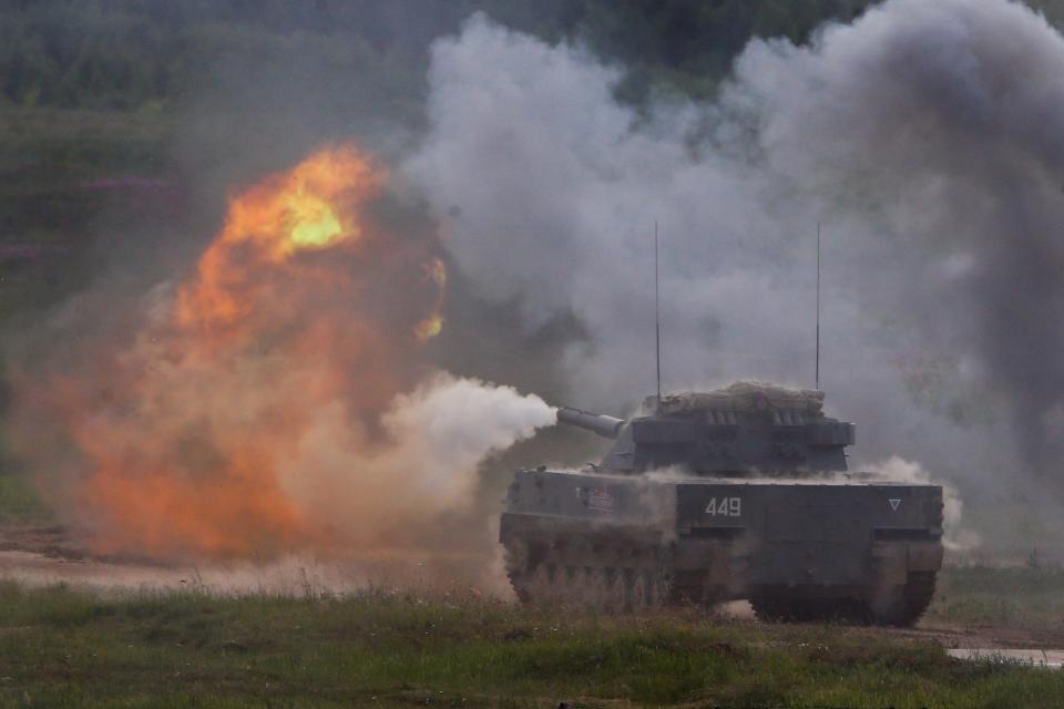 Russia's BMD-4M, a new generation amphibious infantry fighting vehicle, seen at a fair in Kubinka town in Moscow, Russia on June 25, 2019.