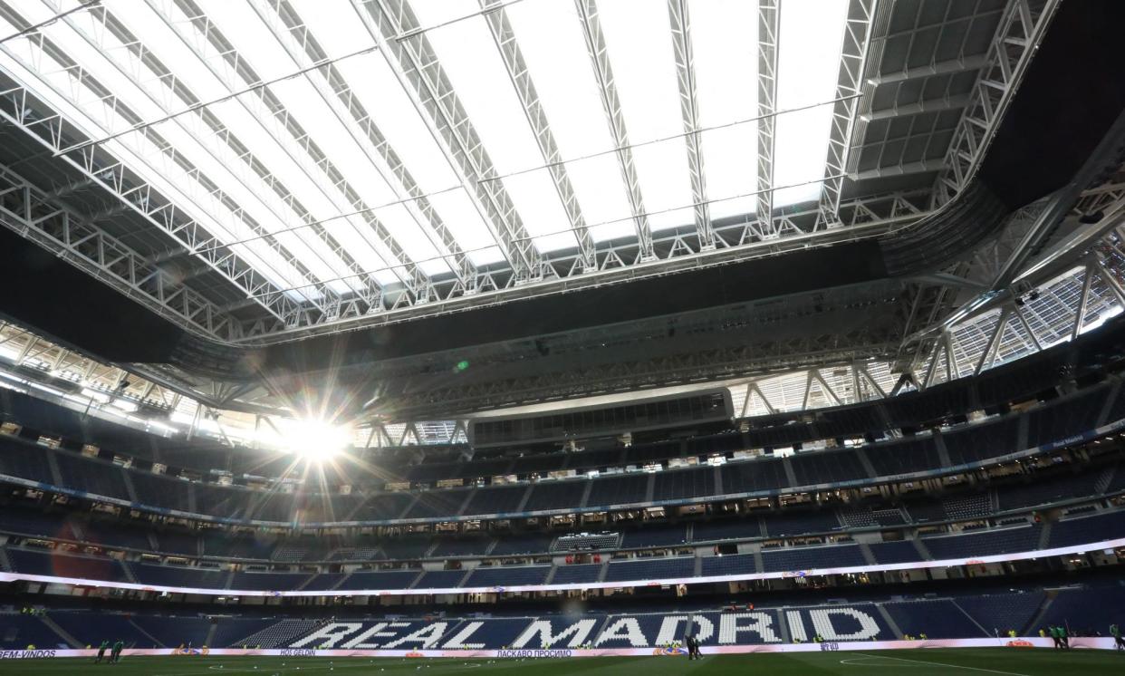 <span>A view inside the Santiago Bernabéu in February. Real Madrid play Manchester City there on Tuesday.</span><span>Photograph: Isabel Infantes/Reuters</span>