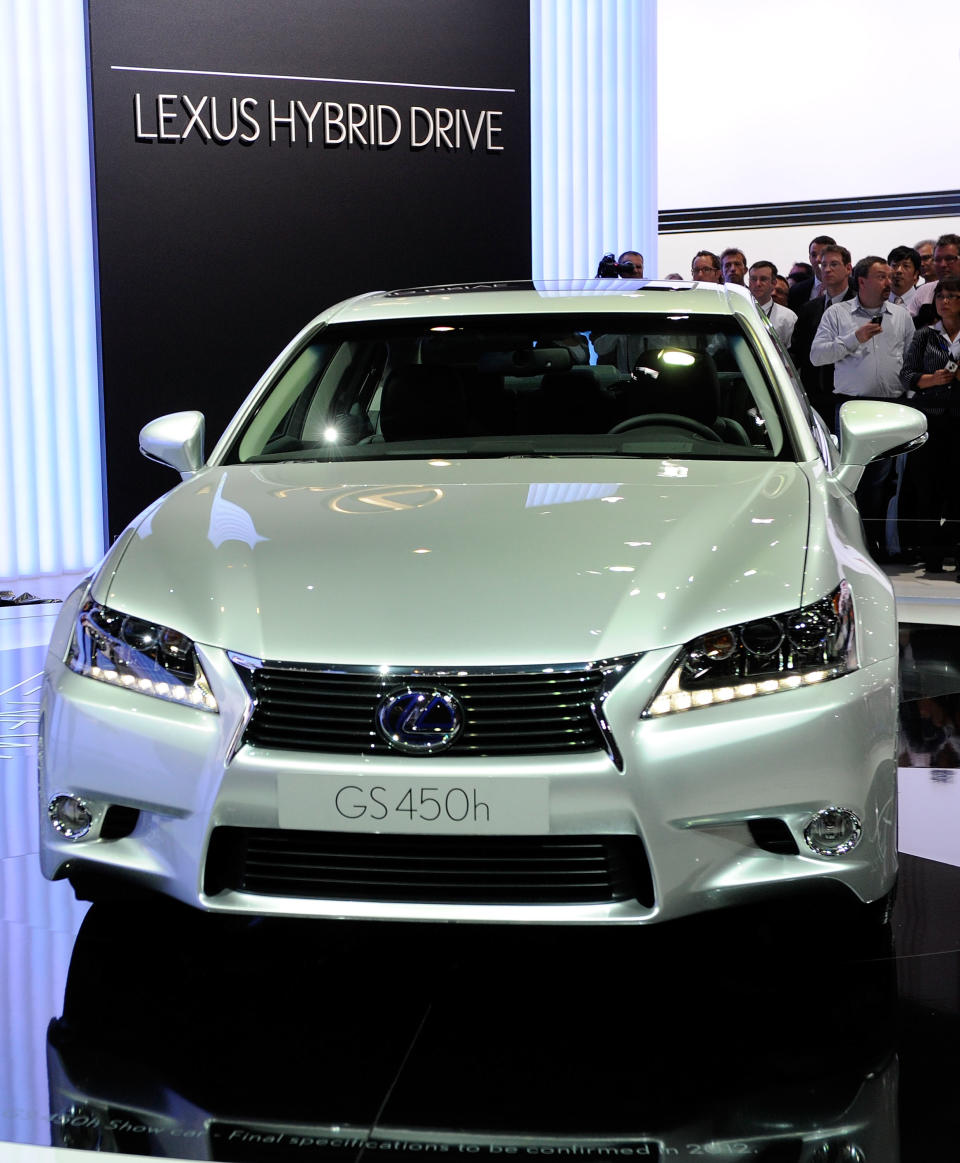 FRANKFURT AM MAIN, GERMANY - SEPTEMBER 13: Word premiere of Lexus GS 450h, pictured during the press days at the IAA Frankfurt Auto Show on September 13, 2011 in Frankfurt am Main, Germany. The IAA will be open to the public from September 17 through September 25.(Photo by Thorsten Wagner/Getty Images)