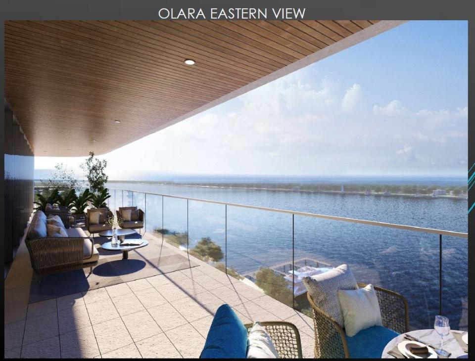 A rendering of a view from the planned Olara condominium.