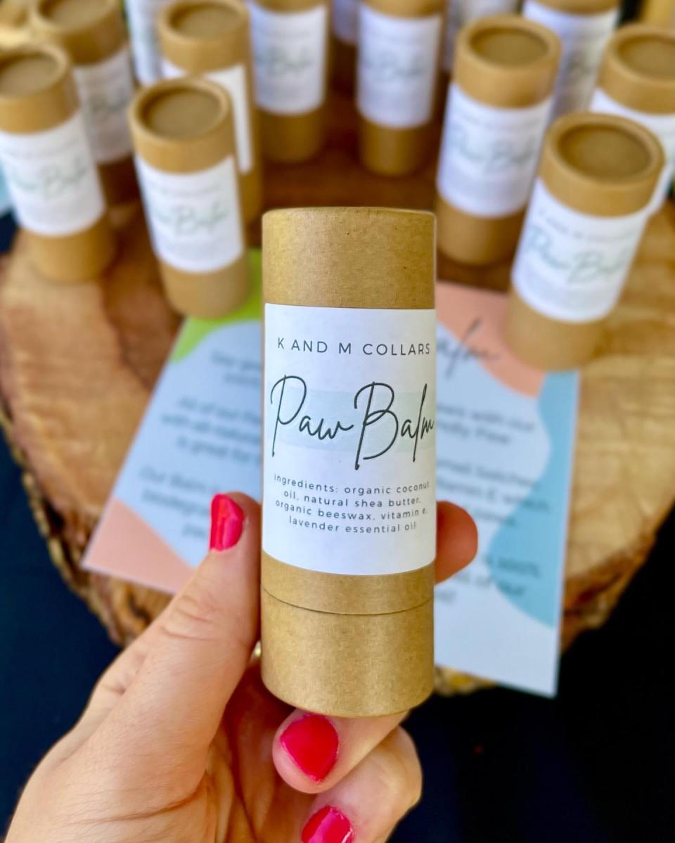 K and M Collars’ organic Paw Balm is deemed “lick safe” by creator Hannah Goldsby.