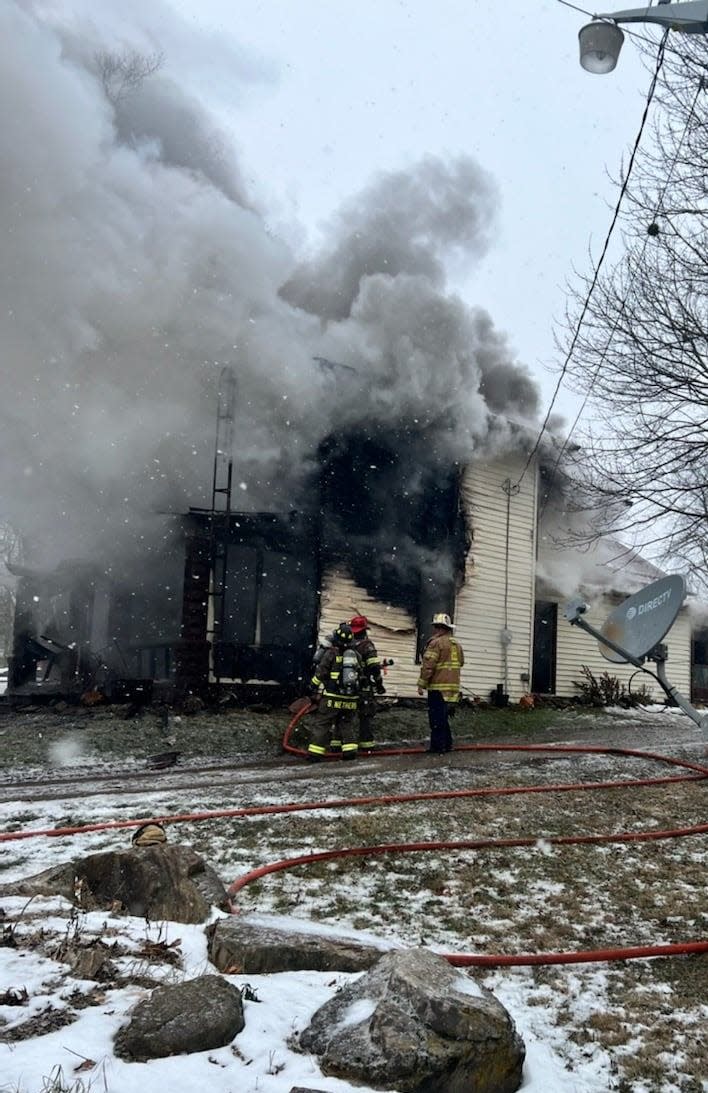 Several Licking County fire departments were called to the scene of a fire in Eden Township on Thursday, Jan. 20, 2022.